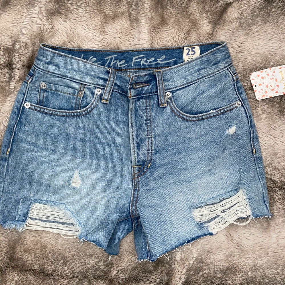 Free People Mid-Rise Jean Shorts